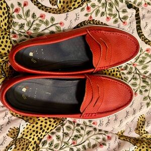 Cole Haan red pebbled leather Loafers Size 6